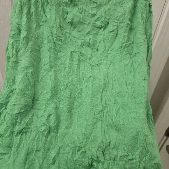 Vtg Xhilaration Tank Top Medium Green Lace Trim Crinkle Texture Y2K Festival - Picture 3 of 9